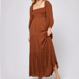 L*Space Dakota Maxi Dress - Coffee, Size Small, NWT